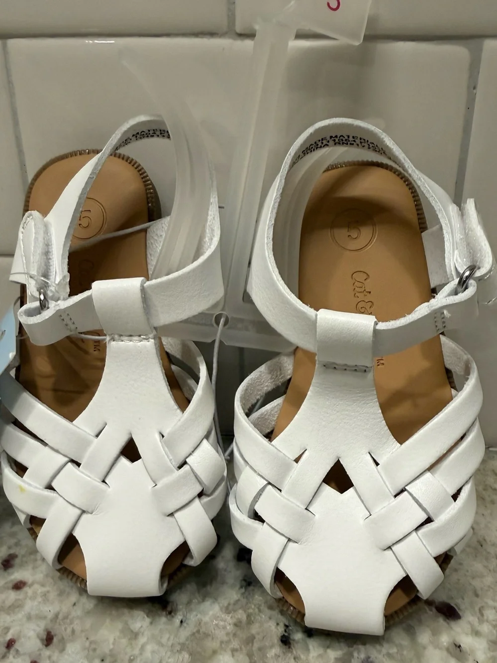 Cat & Jack White Braided Toddler Sandals - Size 5